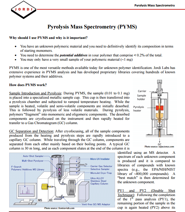 Pyrolysis Mass Spectrometry (PYMS) White Paper - Jordi Labs