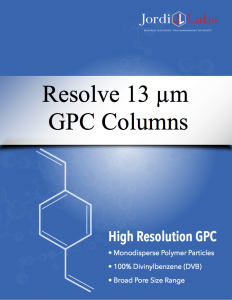Image of brochure for Jordi Labs' Resolve 13 μm GPC Columns.